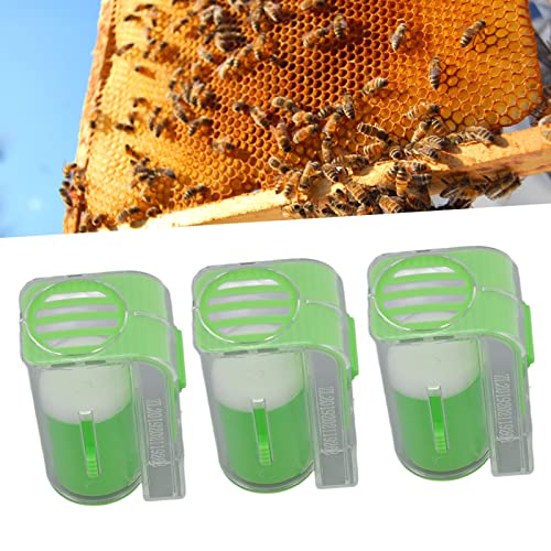 3 pcs Bee Queen Marking Marker Bottle Handed Queen bee Catcher Clip Holder Queen bee catching Marking Cage for Beekeepers(Green) - color: Green