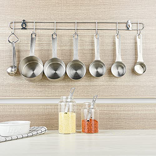 Measuring Cups and Spoons Set, Dry Metal Measuring Cup Set of 11, Stainless Steel Measuring Cups and Spoons, 5 Measure Cups and 5 Kitchen Measurement Spoons & Leveler - size: Set of 11