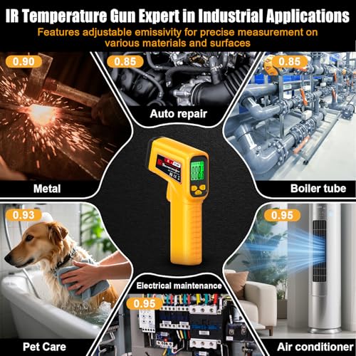 FKM Infrared Thermometer Gun High Precision 13-Point Laser -58°F~1112°F | (-50°C~600°C)Non-Contact Laser Temperature Gun,Digital IR Temp Gun for Cooking,Griddle,Oven,Food,HVAC,Automotive,Industrial - style: -58°F~1112°F (-50°C~600°C)