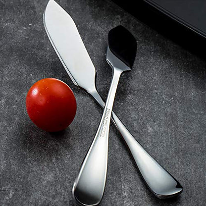 VANRA Cheese Spreader Knife Set 4-Piece Stainless Steel Butter Knife Small Sandwich Condiment Jam Bread Cream Canape Knives Spatula 5.9-inch - size: Pointed Tip