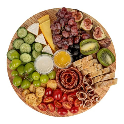 Cater Tek 13.8 Inch Charcuterie Boards, 10 Faux Wood Cheese Boards - Round, Stackable, Paper Cardboard Charcuterie Boards, Disposable, For Serving At Catered Events - Restaurantware - color: Natural, size: 13 3/4"