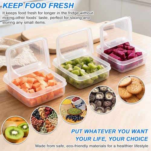Sliced Cheese Container for Fridge, Clear Butter Block Slice Storage Box with Flip Lid for Refrigerator Food Vegetable