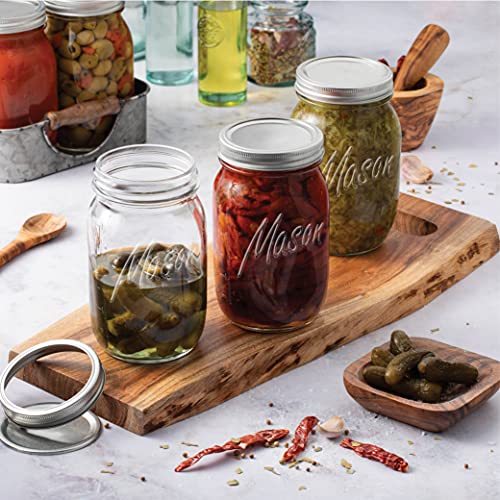 Paksh Novelty Wide Mouth Mason Jars With Lids 32 oz – Glass Quart Mason Canning Jars, Large Mason Jar Wide Mouth for Canning, Pickling, Jelly Preserving & Meal Prep, 2-Pack - color: 32 oz, 2 Pack