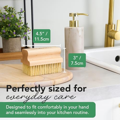CLARK'S Cutting Board Scrub Brush - for Applying Food Grade Mineral Oil - Food Safe Wood Stain - Ideal for Wooden Butcher Blocks - Bamboo - Cast Iron - Countertops - Maple Construction - Food Safe - size: Large
