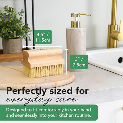 CLARK'S Cutting Board Scrub Brush - for Applying Food Grade Mineral Oil - Food Safe Wood Stain - Ideal for Wooden Butcher Blocks - Bamboo - Cast Iron - Countertops - Maple Construction - Food Safe - size: Large