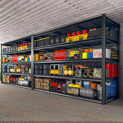 REIBII 60" W Garage Shelving Heavy Duty, 3000LBS Freestanding Metal Shelves with Double-Layer Columns and Reinforced Anti-Wobble Design for Garage, Basement, Workshop, Office - size: 60" W x 24" D x 72" H