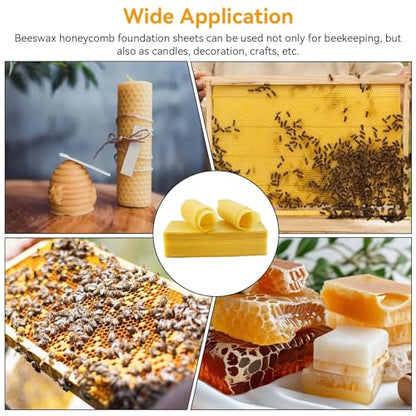 Agatige 10PCS Beeswax Sheets for Candle Making, Natural Beeswax Honeycomb Foundation Sheets Candle Rolling Kit for Kids Adults