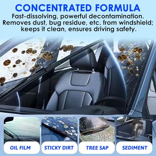 210 PCS Car Windshield Washer Tablets, Glass Cleane Tablets, Effervescent Cleaning Solution, Concentrated Effervescent Tablets, Solid Windshield Effervescent Wiper Tablet for Car Window Glass Cleaning
