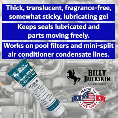 Grease-Whiz Food Grade Grease Lubricant (4oz, 4 Pack) - Food Grade Lube for Ice Cream Machine, Slushee Machine, Beer Kegs, Pools, O Rings - Lubricant for Commercial & Domestic Use by Billy Buckskin - size: 16oz