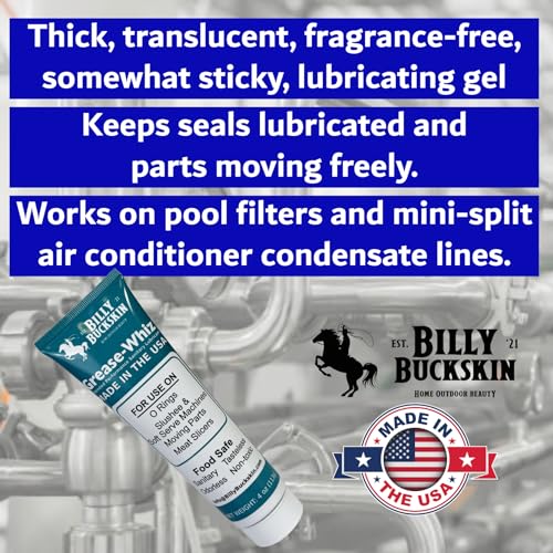 Grease-Whiz Food Grade Grease Lubricant (4oz, 12 Pack) - Slushee Machine, Beer Kegs, Pools, O Rings, Ice Cream Machine Lube - Food Grade Lubricant for Commercial & Domestic Use by Billy Buckskin - size: 48oz