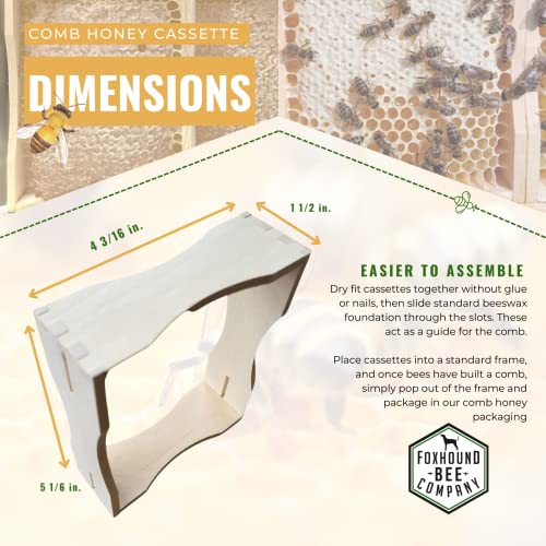 Foxhound Bee Co - Comb Honey Cassette for Making Pure Cut Comb Honey, Compatible with Medium Langstroth Frames - 40 Cassettes