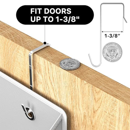 Simple Houseware Large Heavy Duty Over the Door Organizer with 5 Clear Window Pockets, 45 lbs Capacity for Pantry, Closet, Bathroom, Gray - size: 5 Pockets