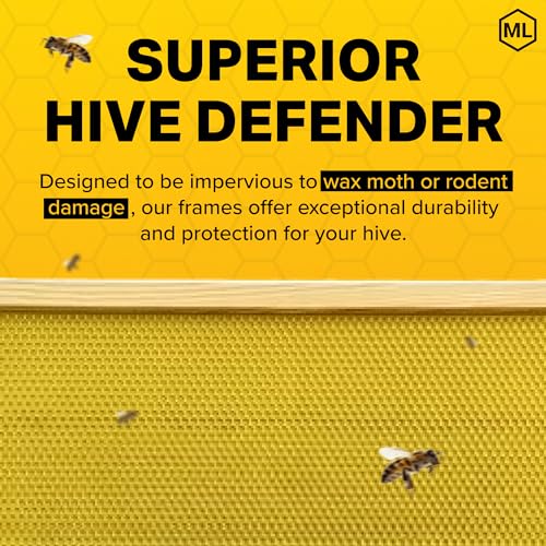 Mann Lake Premium Beekeeping Frames, Fully Assembled, Deep Rite-Cell Hive Frames, Beeswax Coating, Universal Fit, BPA & BPS Free, 9 1/8 Inches, Yellow, 20-Pack - style: Yellow Assembled Frames