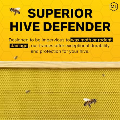 Mann Lake Premium Beekeeping Frames, Fully Assembled, Deep Rite-Cell Hive Frames, Beeswax Coating, Universal Fit, BPA & BPS Free, 9 1/8 Inches, Yellow, 20-Pack - style: Yellow Assembled Frames
