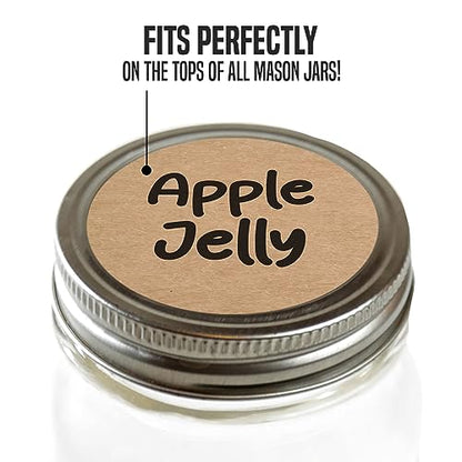 Dissolvable Canning Labels 2.5in Round, Removable Kraft Mason Jar Stickers - size: 2.5 inch