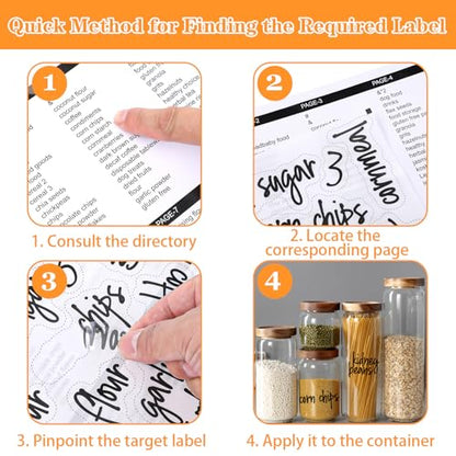 168PCS Clear Waterproof Labels for Food Containers - Pantry Labels for Containers Jars Container Boxes - Preprinted and Blank Food Organization Stickers