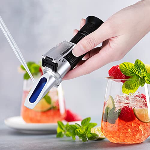 Brix Meter Refractometer 0~32%, LEERCHUANG Handheld Brix Refractometer Sugar Content Test, High Accurate Brix Measurement with ATC for Fruit Beverages & Juice - size: Brix: 0~32%