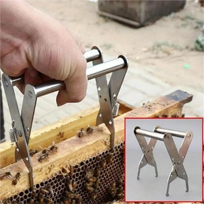 Bee Hive Frame Grip 2pcs Bee Hive Frame Holder Capture Frame Grip Beehive Clip Clamp Grasp Beekeeping Accessories Increase Honey Bee Tool Silver for Beekeeeper