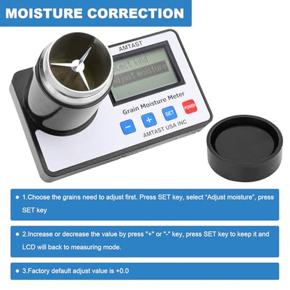 Grain Moisture Meter High Precision Grain Moisture Tester with Temperature Compensation Portable Seed Moisture Meter for 22 Grains including Wheat, Soybean, Coffee and More - color: Test 22 Grains