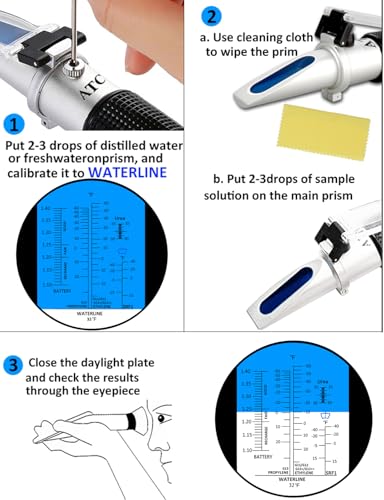 Antifreeze Refractometer in Fahrenheit 4 in 1 Antifreeze Tester Coolant Refractometer Ethylene Propylene Glycol Refractometer for Antifreeze System Diesel Exhaust Fluid, Battery Acid - color: 4-in-1 ℉ Antifreeze Refractometer