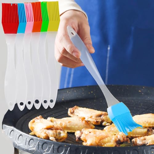 Food Silicone Barbecue Brushes Oil Temperature Resistant Household Kitchen Baking Pastry Oil Brush,summer BBQ,2.5 * 15cm (5pcs,Random color) - color: 5pcs,Random color