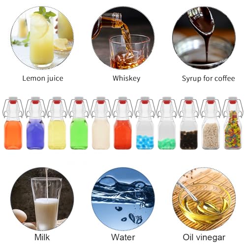 24 Pcs 4 oz Swing Top Glass Bottles,Flip Top Glass bottles with airtight Caps for Home Brewing Beer,Kombucha,2nd Fermentation,Kefir,Beverages,Soda,Oils,Vinegar,Limoncello,Vanilla extract (24pc) - size: 24pc