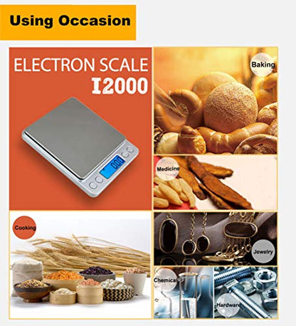 Digital Kitchen Scale,High Precision Stainless Steel Multifunction Food Scale Grams and Ounces Back-Lit LCD Display Small Pocket Jewelry Scales Auto Off,Tare,PCS,UNTS/Mode (3kg/0.1g) - size: 3kg/0.1g
