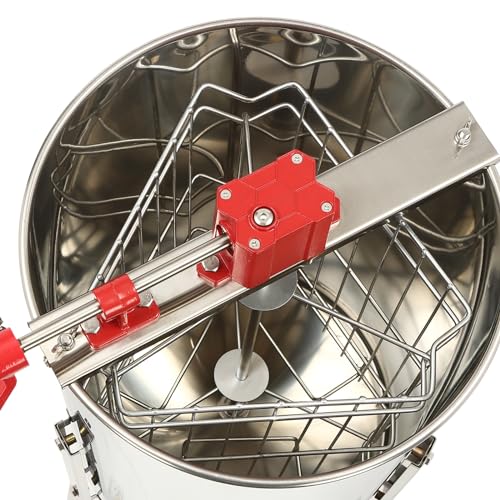 3 Frame Manual Honey Extractor, Stainless Steel Honey Spinner with Stable Triangular Leg Base for Beekeepers, Farm and Household Honey Harvesting