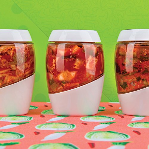 Mortier Pilon Special Edition 2L Crock – Make Easy Homemade Fermented Foods (Kimchi, Pickles, Sauerkraut, Organic Vegetables), Medium, White