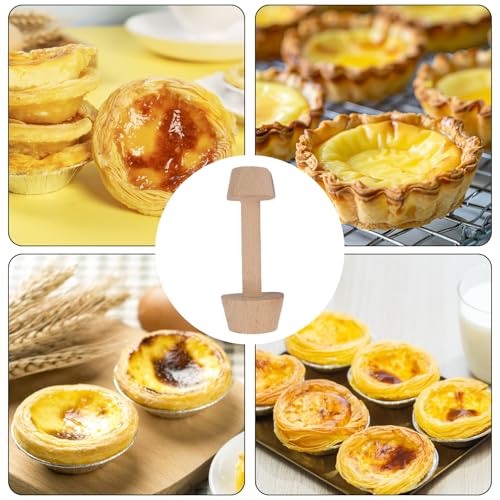 Wooden Tart Tamper,Double Side Pastry Dough Egg Tarts Pastry Tools DIY Cake Pastry Tools for Making Egg Tart, Pasta, Cheesecakes Dessert Kitchen Baking Tools (Model 3) - color: Model 3