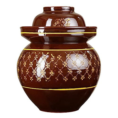Ceramic Fermentation Crock Jar Kit,Sauerkraut Crock, Traditional Chinese Porcelain Pickle Jar with Water Seal Airlock Lid,Pickle Jar for Fermenting or Pickling Pickl 7Kg - size: 7Kg