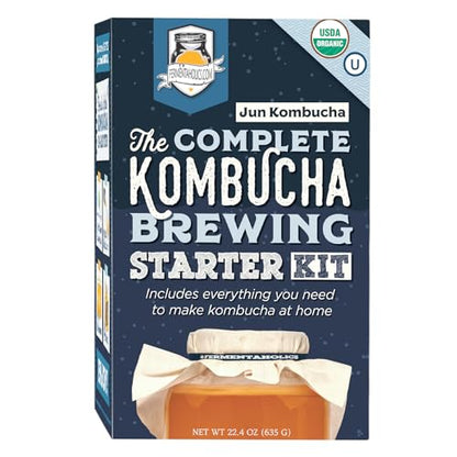 Fermentaholics The Complete Jun Kombucha Brewing Starter Kit, Organic - Make Jun Kombucha at home