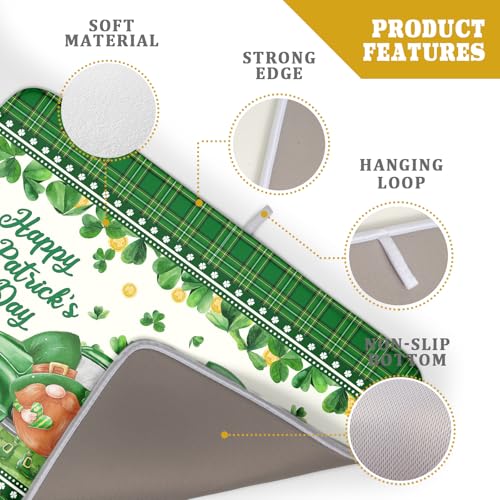 Shamrock Truck Dish Drying Mat Buffalo Check Dish Drainer Mat 18x24 inch Reversible Microfiber Quick Dry Rack Pad for Kitchen Counter Sink - color: Shamrock Truck Plaid, size: 18" x 18"
