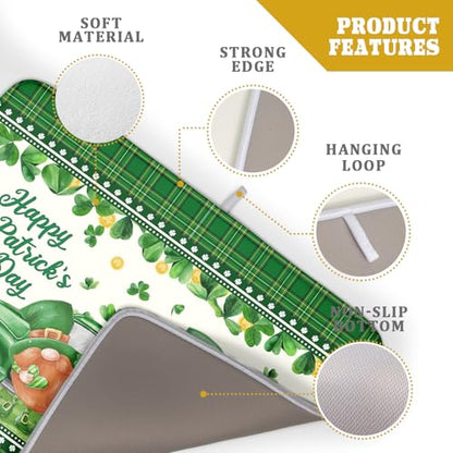 Shamrock Truck Dish Drying Mat Buffalo Check Dish Drainer Mat 18x24 inch Reversible Microfiber Quick Dry Rack Pad for Kitchen Counter Sink - color: Shamrock Truck Plaid, size: 18" x 18"