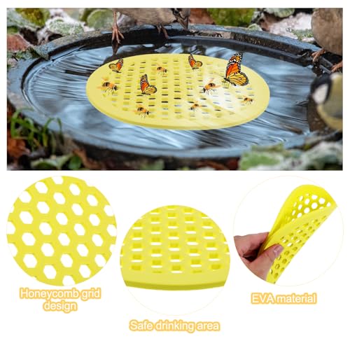 4 Pcs Floating Bee Watering Station 7.87 inch Floating Bee Island Float Tray Butterfly Bees Feeder Waterer Outdoor Honeybee Feeder Floatings Watering Table for Feeding Thirsty Pollinators