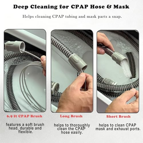 CPAP Cleaning Kit with Hose Dryer for Universal 22mm Tubing, Cpap Cleaner Supplies Includes Collapsible Wash Basin, Hose & Mask Brush, CPAP Holder & Hose End Caps | Make Cpap Cleaning Easier - color: Cpap Cleaning Kit With Hose Dryer