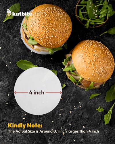 Katbite Heavy Duty Parchment Rounds 4 Inch, 200Pcs Round Parchment Patty Paper Rounds, Use for Baking Small Cakes, Separating Frozen Patty, Toaster Oven, Tortilla Press - size: 4inch-200