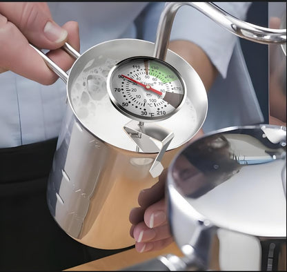 Instant Read Coffee Milk Frothing Thermometer with1.75 inch Dial 5 inch Probe Clip,Best Instant Read Food for The Coffee Drinks,Chocolate Milk Foam