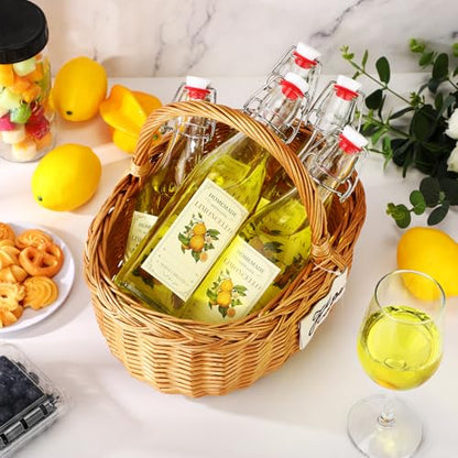 Havawish 10 Pcs 17 oz Swing Top Glass Bottles for Limoncello Homemade Flip Clear Top Bottles with Airtight Cap Lids Labels for Homemade Limoncello Wedding Baby Shower Favors(Square Style) - style: Square Style