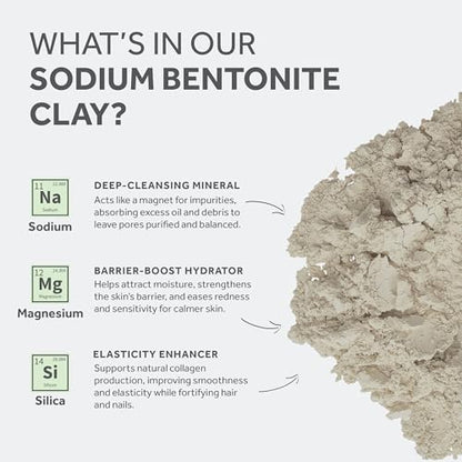 Bentonite Clay Food Grade Powder 5 Lb - Pore Cleansing & Facial Mask | Fossil Power - 100% Sodium Bentonite Clay - DIY Face, Body & Hair Mask for Acne & Oily Skin - Pore Cleansing, Deo & Bath Soak - size: 80 Ounce (Pack of 1)