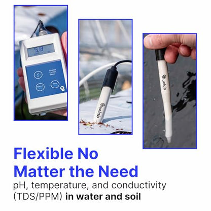Bluelab METCOMPLUS Combo Meter Plus for pH, Temperature, and Conductivity in Water and Soil with Easy Calibration, Digital Nutrient (TDS/PPM) Testing Kit for Hydroponic System & Growing Indoor Plants - style: pH/EC/Temp Meter in Multiple Substrates