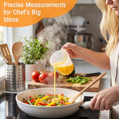 Kanayu 36 Pcs Plastic Measuring Cup Clear Measuring Mug with Spout and Handle Grip Capacity Clear Graduated Pitcher for Kitchen Flour Water Liquids (Red,8 Oz, 1 Cup) - color: Red, size: 8 oz, 1 Cup