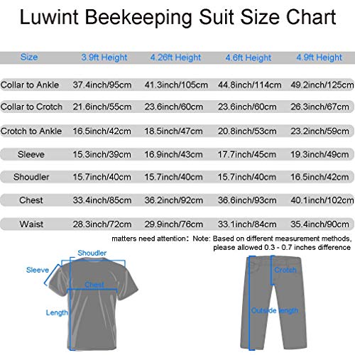 Luwint Kids Full Body Ventilated Beekeeping Suits - Sting Proof Bee Beekeeper Suit with Gloves and Hood for Children (4'2''-4'7'' Height) - size: Large/4'2''-4'7'' Height