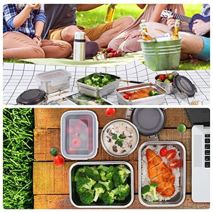 Cykorxicc 12PC 304 Stainless Steel Food Storage Containers with Lids Leakproof, Meal Prep Container Airtight, Lunch Boxes, Kimchi Containers for food storage Nestable | Oven/Dishwsher/Freezer Safe