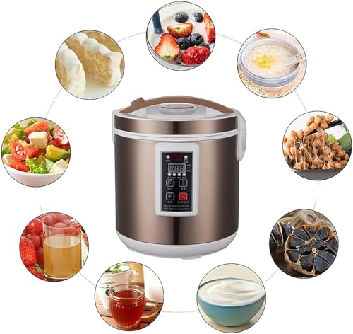 Black Garlic Fermenter (6/7.5L), Layered Design + Stainless Steel Shelf, Fast Fermentation for 7 Days + Scheduled Drying + Memory Shut Off for Yogurt, Na