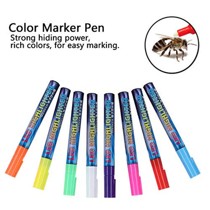 Ymiko Marking Pen 8Pcs Beekeeper Bee Pens Plastic Paint Marker for Beekeeping Accessories Tools Compatible with Management