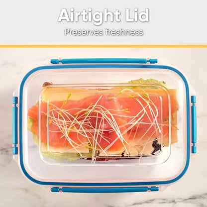Superio Plastic Food Storage Container with Airtight Lid- 80 Oz, BPA Free, Leakproof, Stackable, Microwave, Dishwasher and Freezer Safe, Blue - color: Blue