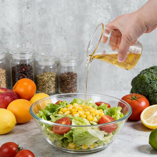 Glass Measuring Cup 1 Cup,8oz 250ml Borosilicate Liquid Measuring Cup with Spout (250ml-red)