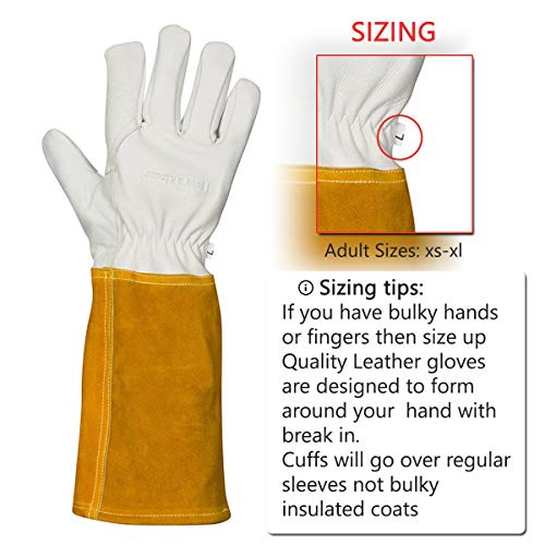 Suse's Kinder Welding Gloves Mig Tig Available in Sizes: XS, Small, Medium, Large, Xl, XXL, XXXL - color: Yellow White, size: Large