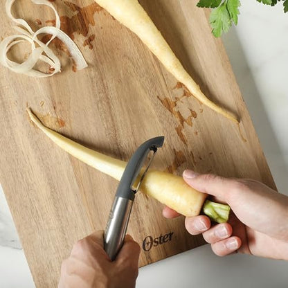 Oster Chadswyck 7.9” Straight Peeler, Stainless Steel Vegetable & Fruit Peeler, Sharp Blade for Potatoes, Carrots & Apples, Dishwasher Safe - color: Chadswyck (7.9" Straight Peeler)